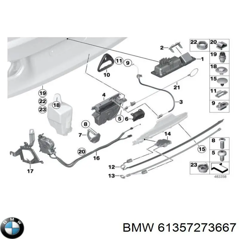 61357273667 BMW Датчик открытия крышки багажника/задней двери (ляды)
