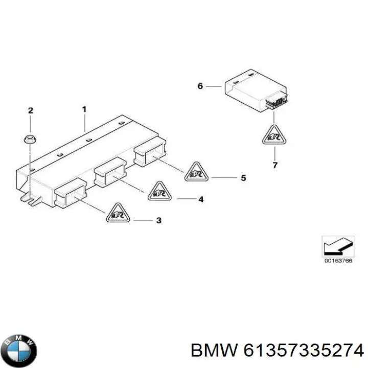 61357335274 BMW módulo de direção (centralina eletrônica de abertura de tampa de porta-malas (de 3ª/5ª porta traseira))