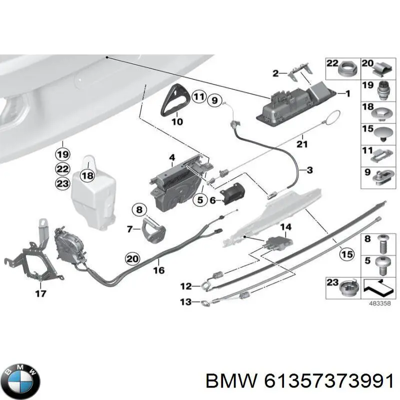 Датчик открытия крышки багажника/задней двери (ляды) BMW 61357373991