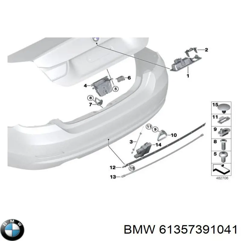 Датчик открытия крышки багажника/задней двери (ляды) 61357391041 BMW