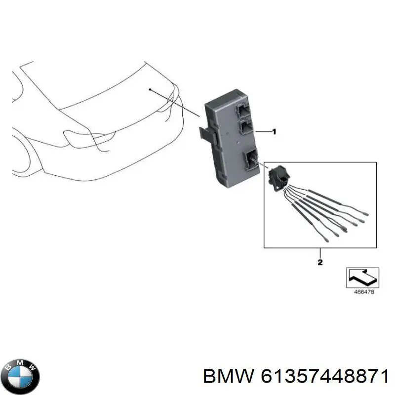 Купить 61358739634 BMW Модуль управления (ЭБУ) открытия крышки багажника (двери 3/5-й задней)