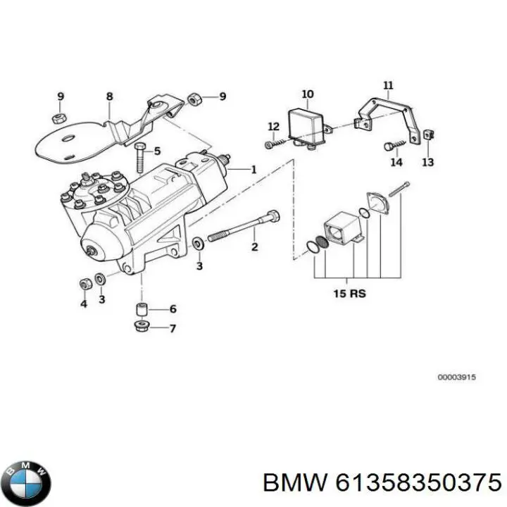 61358350375 BMW módulo de direção (centralina eletrônica de controlo de integridade de lâmpadas)