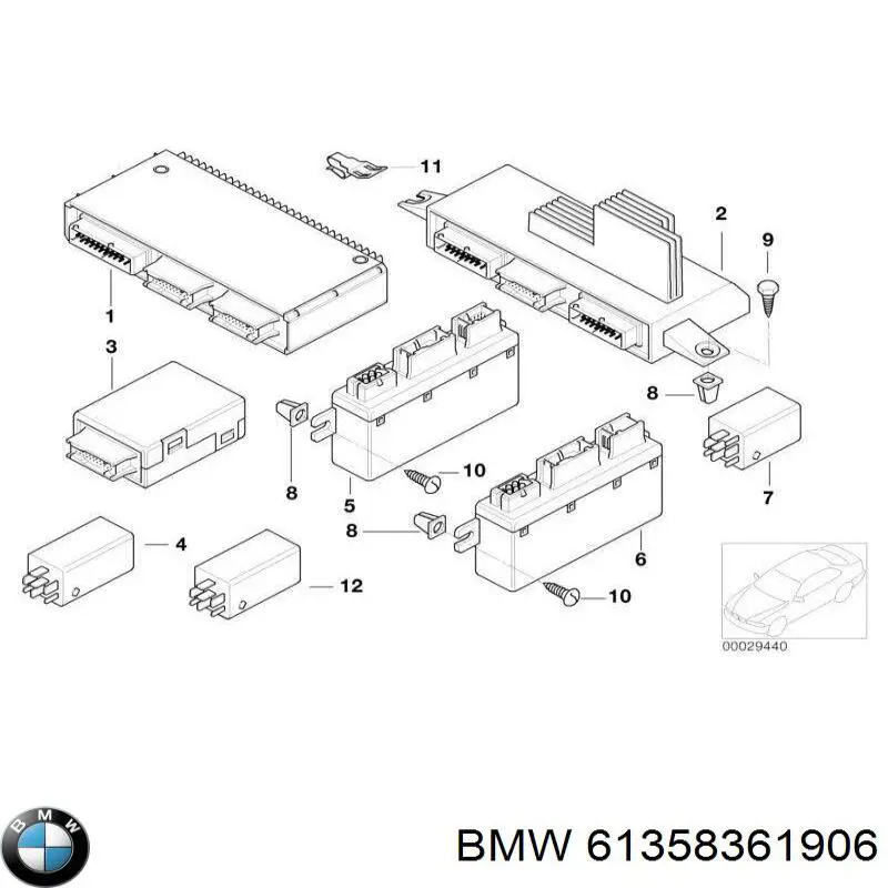 61358361906 BMW модуль управления (эбу контролем исправности ламп)