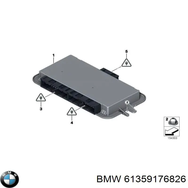 61359176826 BMW módulo de direção (centralina eletrônica das luzes)