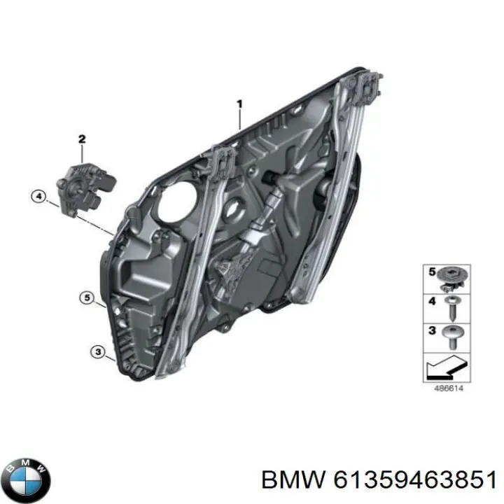 61359463851 BMW Мотор стеклоподъемника двери передней, левой