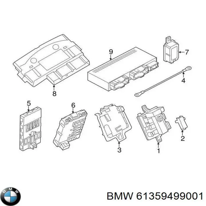 61359499001 BMW unidade de dispositivos de segurança