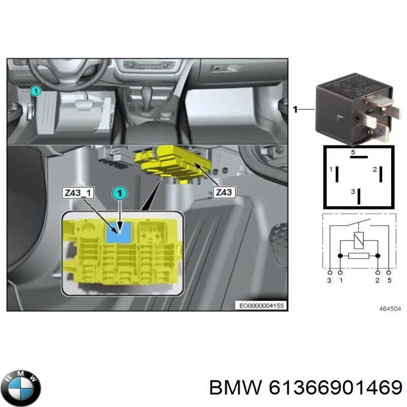 Реле электрическое многофункциональное BMW 61366901469