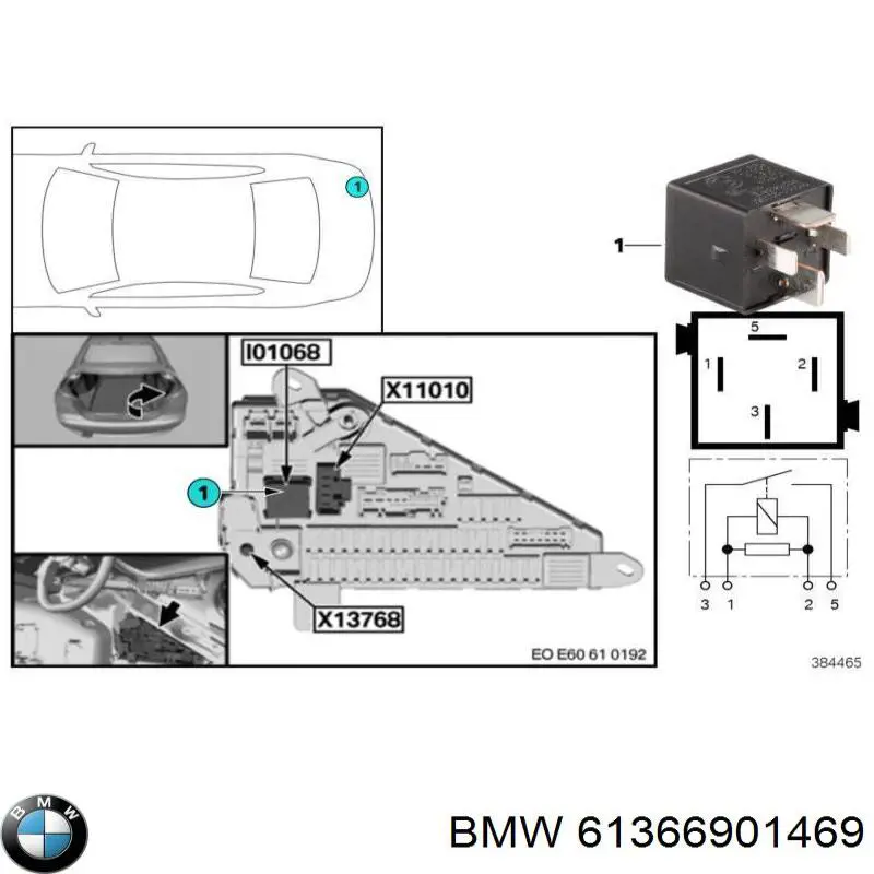Реле электрическое многофункциональное BMW 61366901469 цена, от 7.03 USD