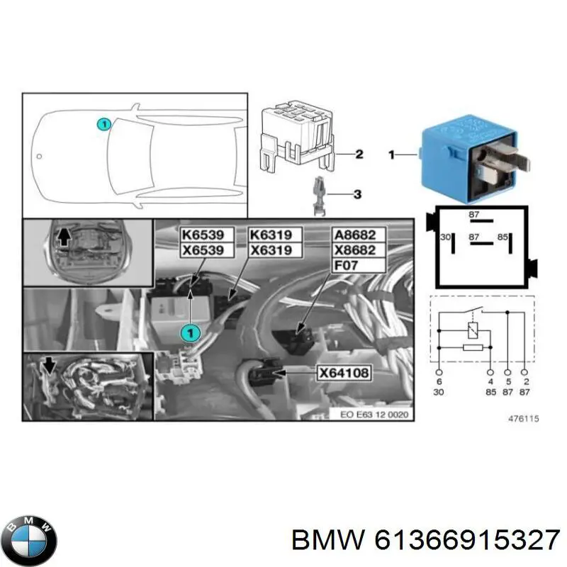 Реле многофункциональное 61366915327 BMW