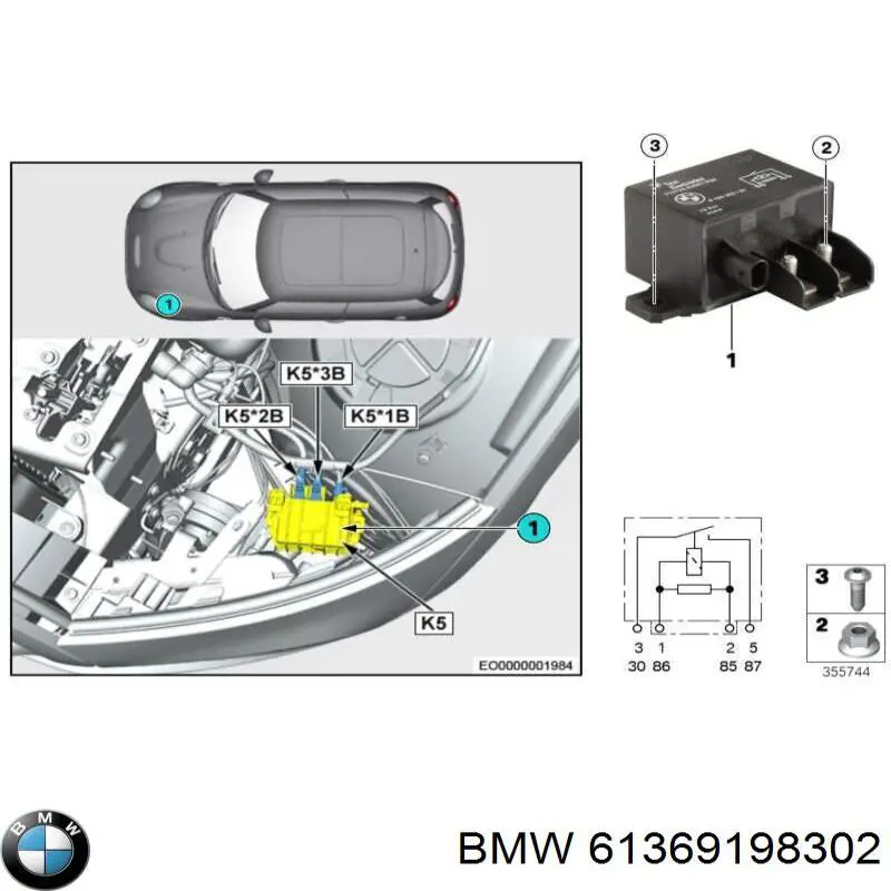 61369198302 BMW relê de pisca-pisca