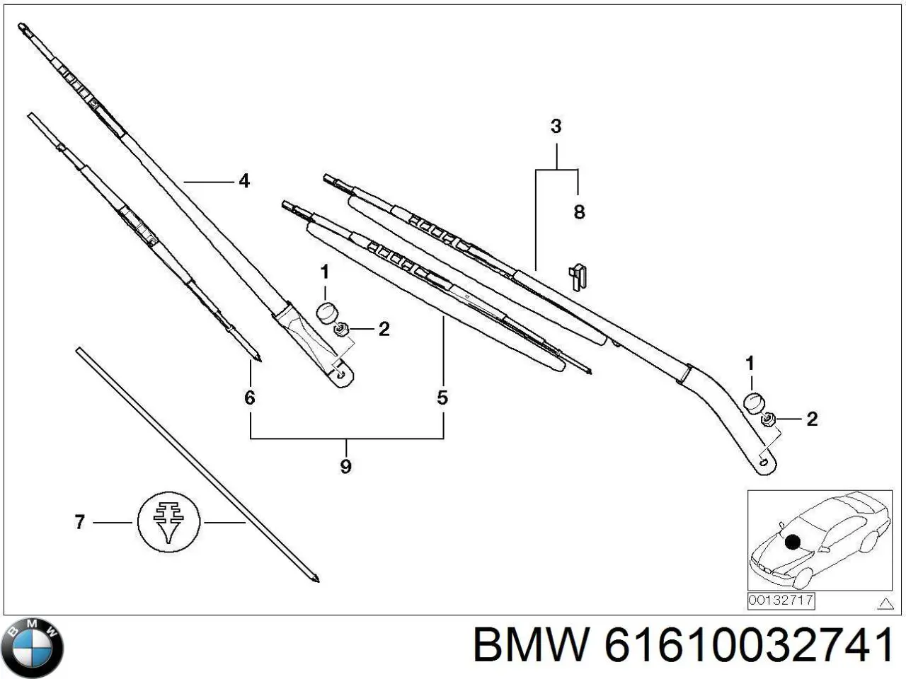 Резинка щетки стеклоочистителя, комплект на BMW X5 (E53) купить.