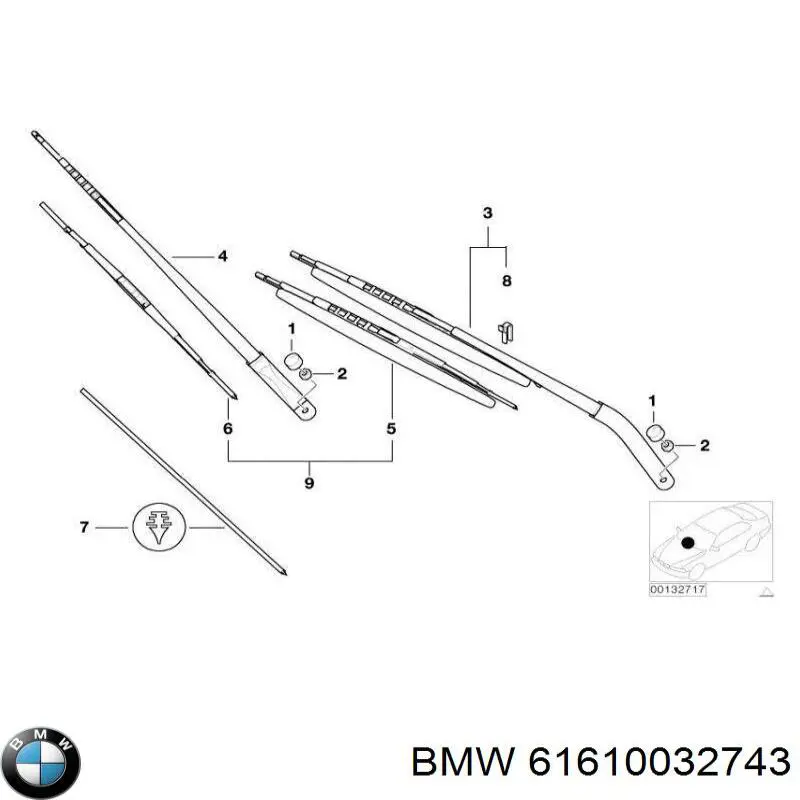 Дворники BMW 61610032743 цена, от 64.79 USD