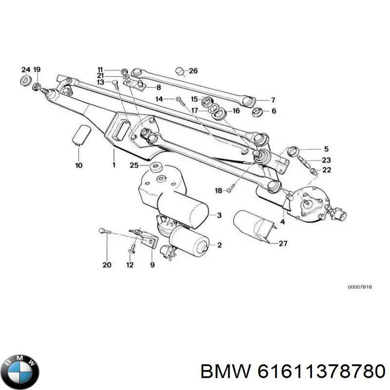 Трапеция стеклоочистителя на BMW 7  E32