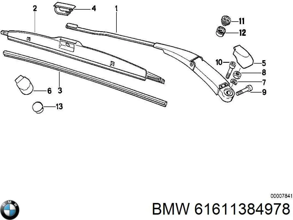 Рычаг-поводок стеклоочистителя лобового стекла 61611384978 BMW