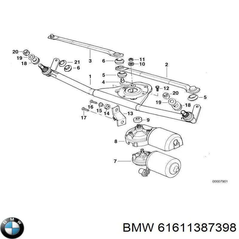 Трапеция стеклоочистителя 61611387398 BMW