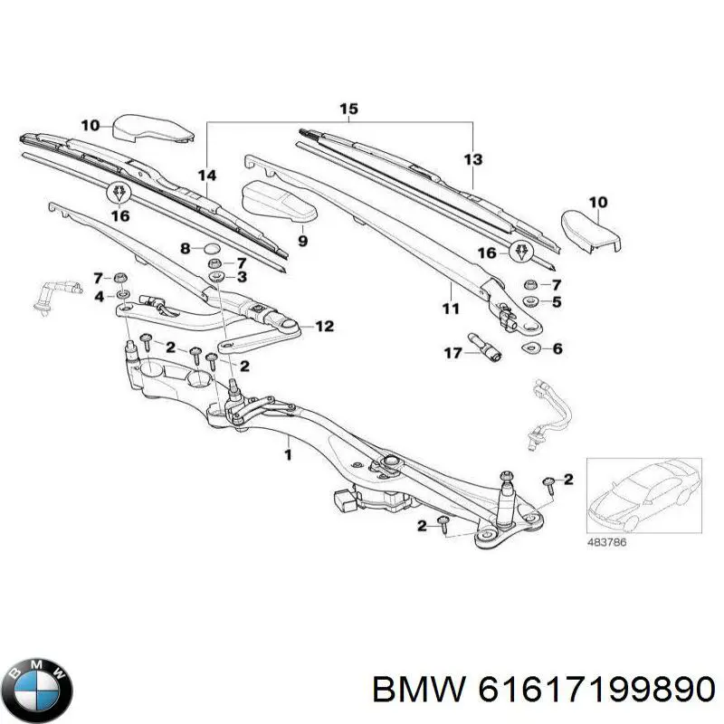 61617199890 BMW Поводок дворника