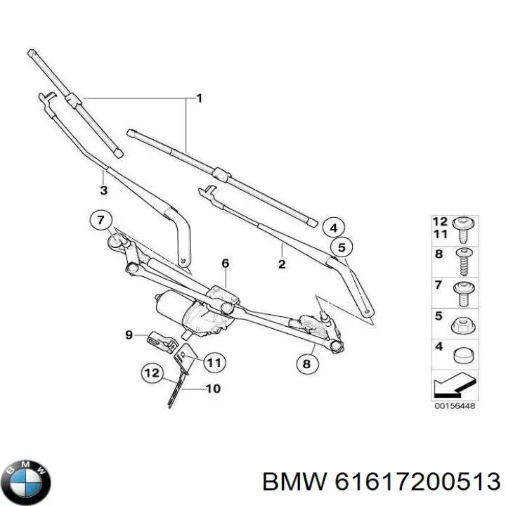 61617200513 BMW trapézio de limpador pára-brisas