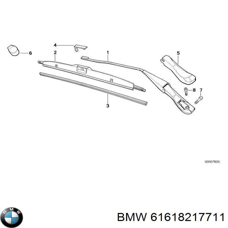 Goma del limpiaparabrisas lado conductor 61618217711 BMW