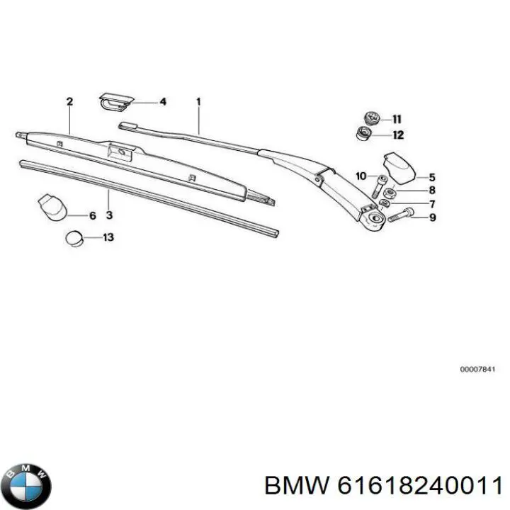 Щетка стеклоочистителя лобового стекла, водительская BMW 61618240011 цена, от 44.13 USD