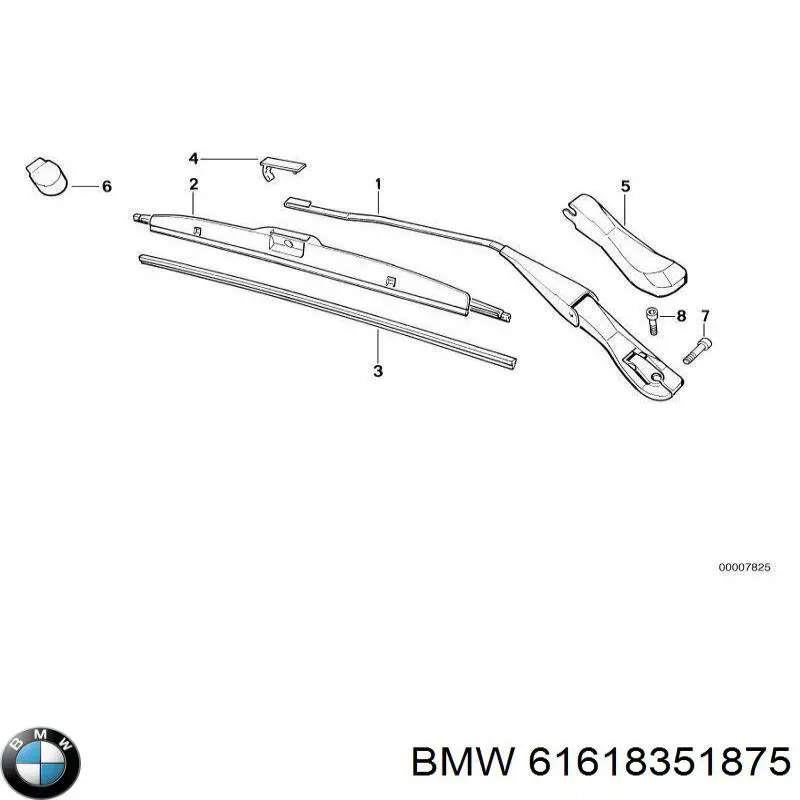  Braço de limpa-pára-brisas do pára-brisas BMW 5 sedan (E34) (1987 - 1995) 