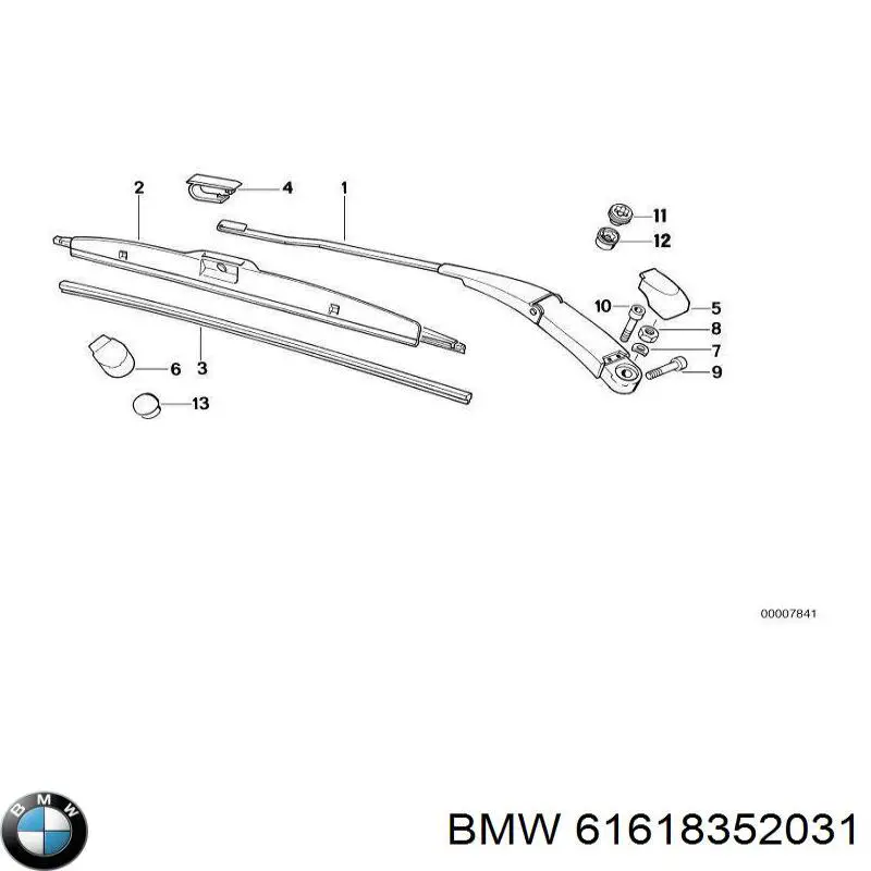 61618352031 BMW щетка-дворник лобового стекла водительская