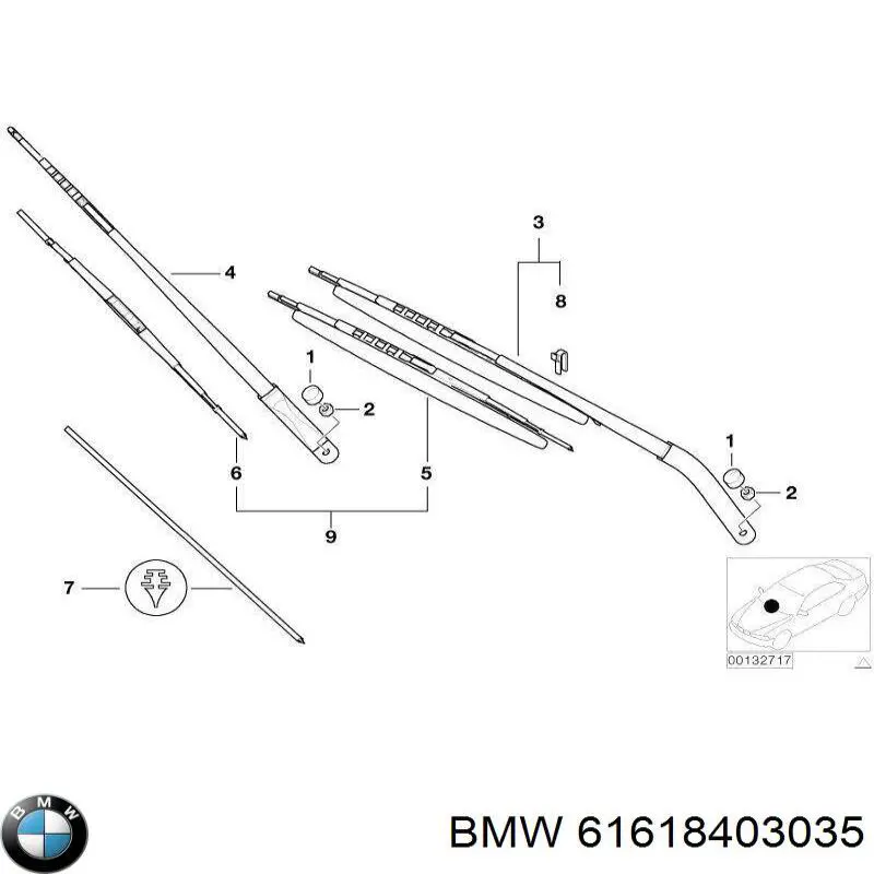 Резинка щетки стеклоочистителя, комплект 61618403035 BMW