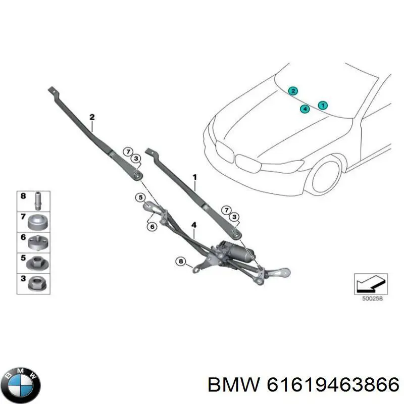 61617474830 BMW Поводок дворника