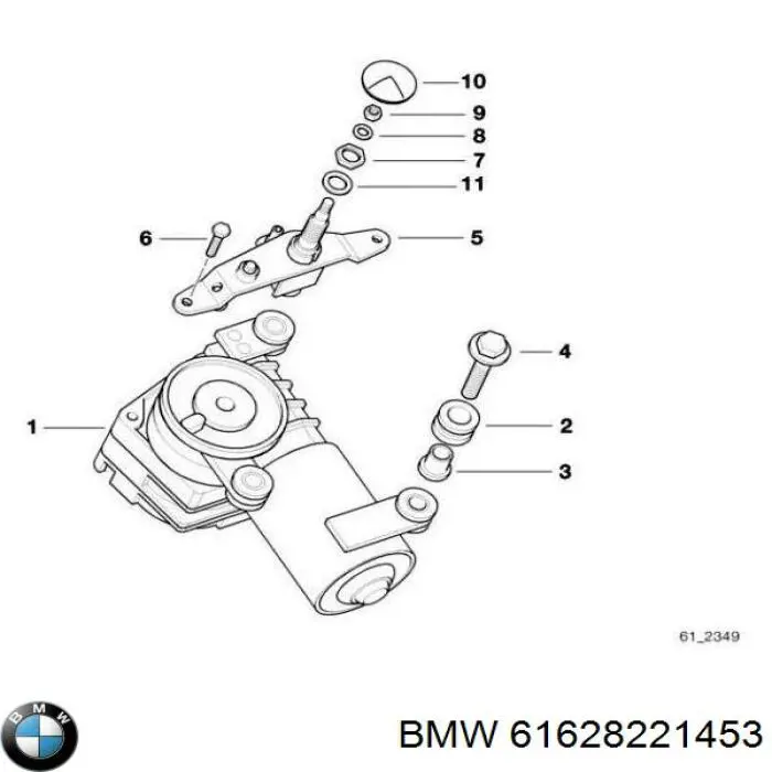 Рычаг-поводок стеклоочистителя заднего стекла 61628221453 BMW