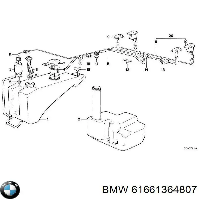 Крышка бака омывателя BMW 61661364807 цена, от 28.13 USD
