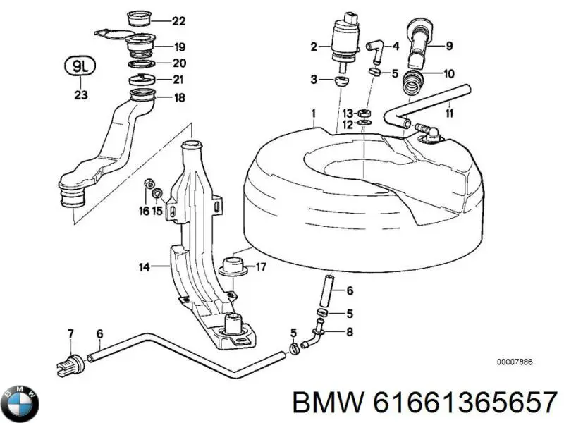 61661365657 BMW кольцо уплотнительное насоса омывателя