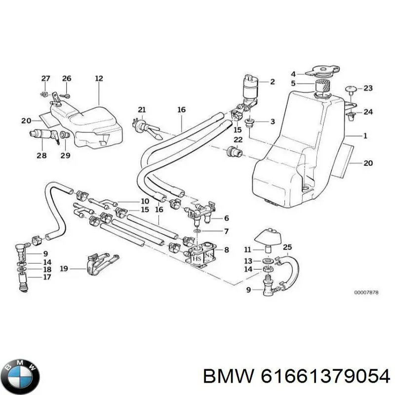 Deposito de agua de limpiaparabrisas BMW 3 