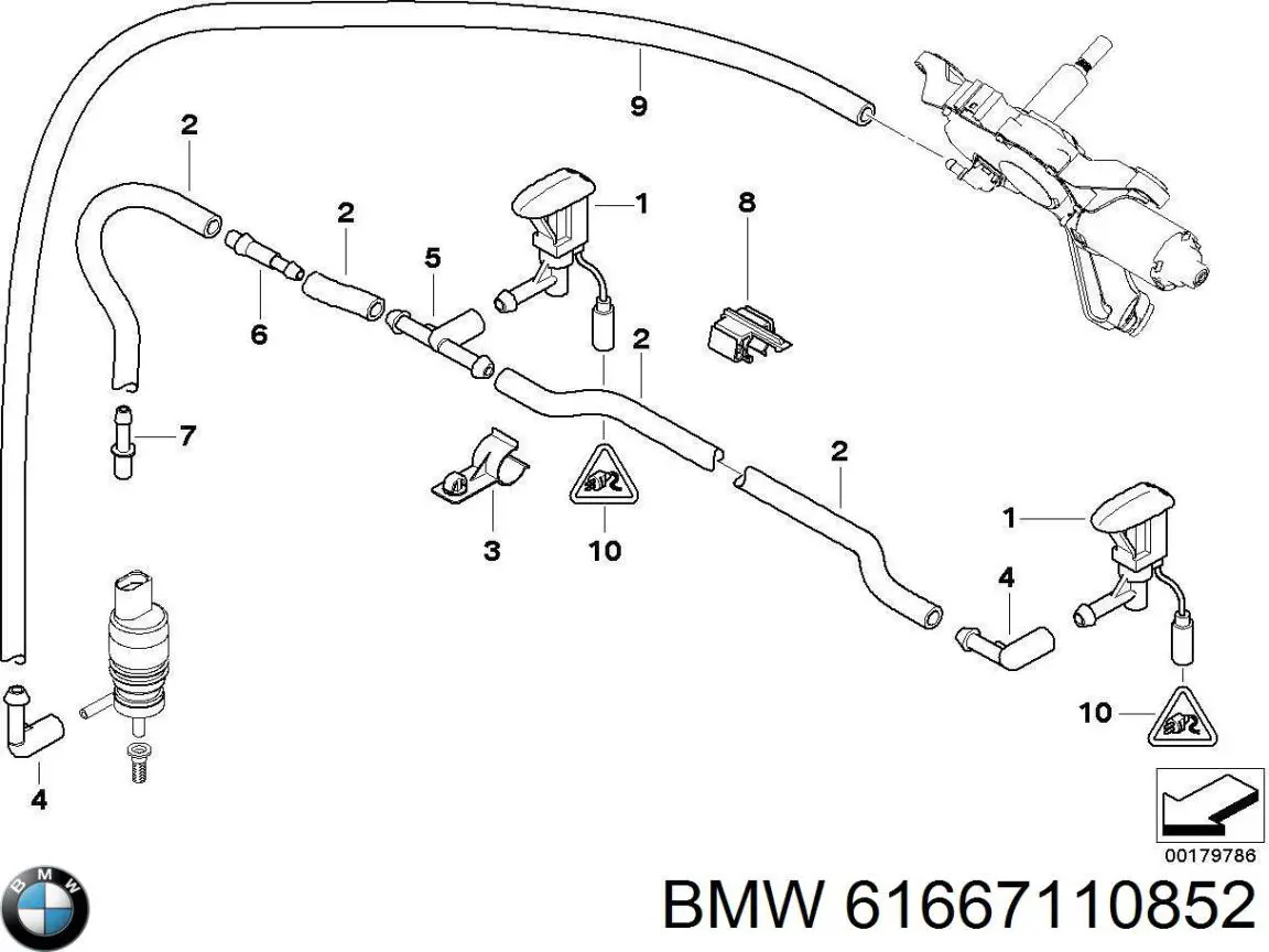 Форсунка омывателя лобового стекла 61667110852 BMW