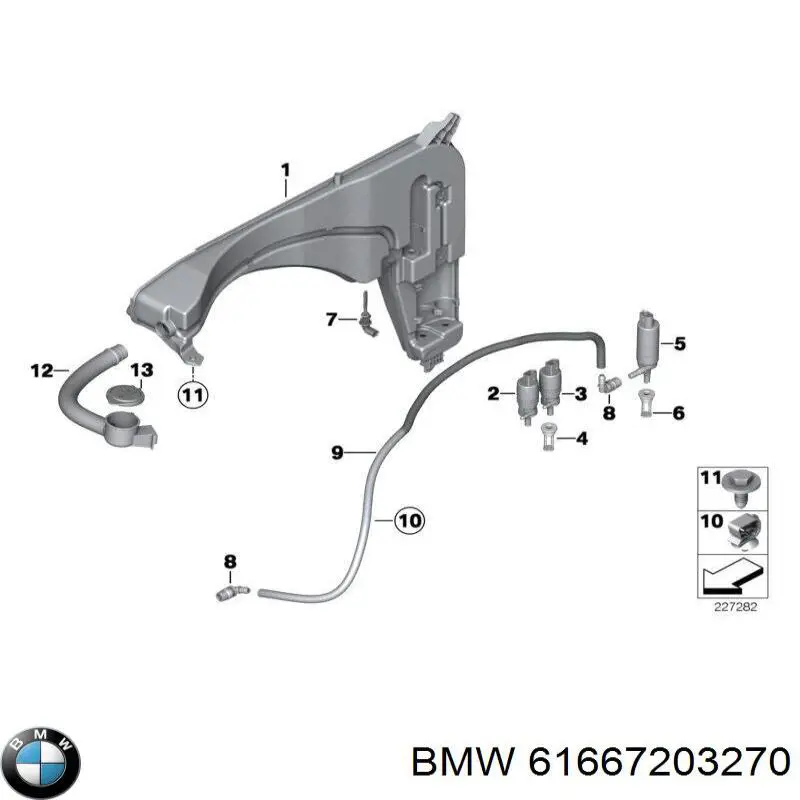 Горловина бачка омывателя BMW 61667203270 цена, от 16.95 USD