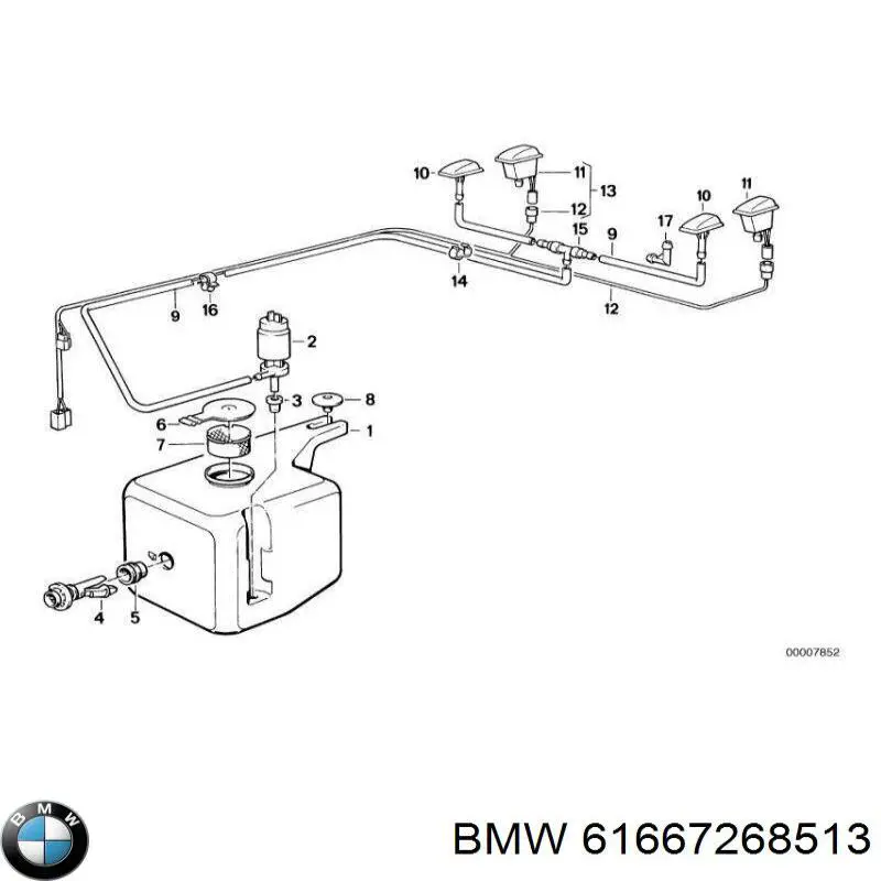 61667268513 BMW tampa de tanque de fluido para lavador