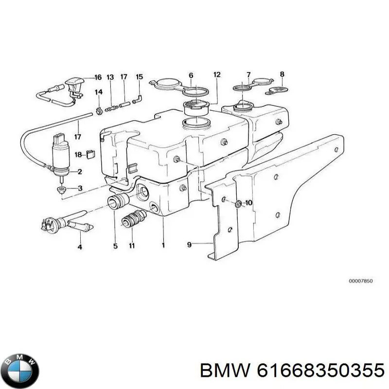 Купить 61668350355 BMW Сопло омывателя лобового стекла