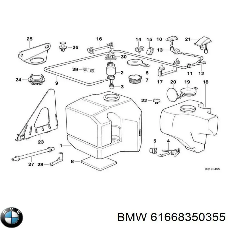 Форсунка омывателя лобового стекла на BMW 7 (E32) купить.