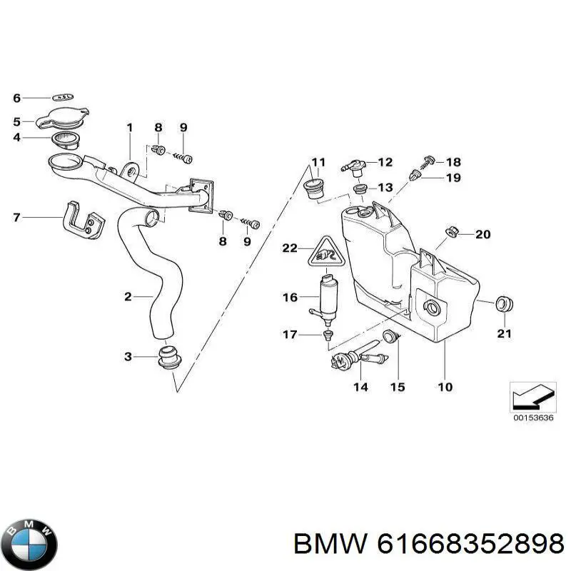 Купить 61668352898 BMW Бачок омывайки