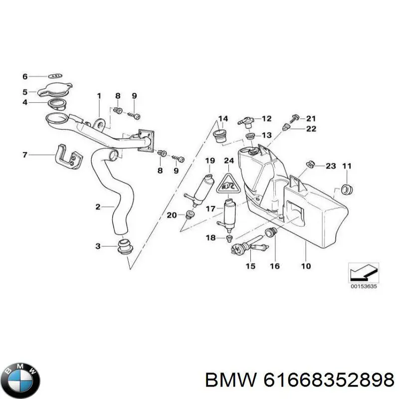 Бачок омывателя стекла Бмв 7 E38 (BMW 7)