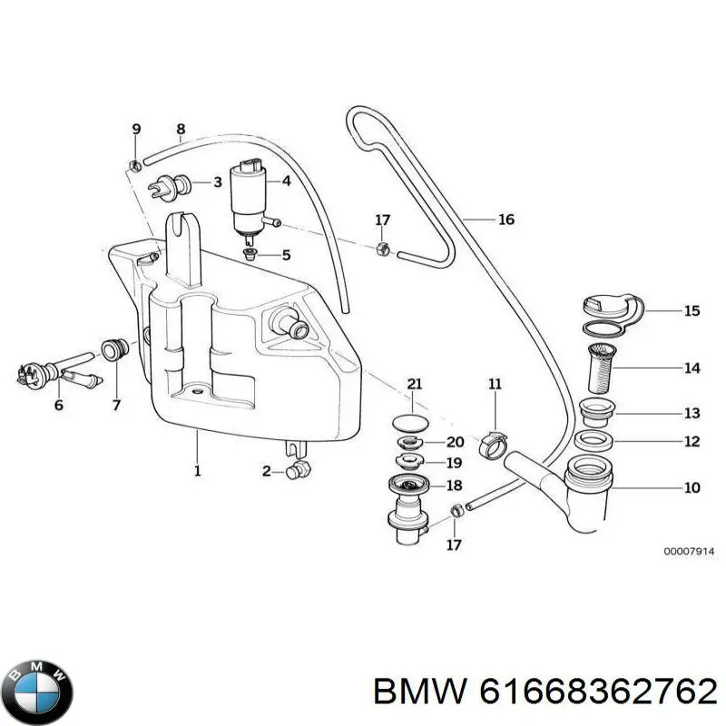 Шланг омывателя лобового стекла BMW 61668362762 цена, от 13.97 USD
