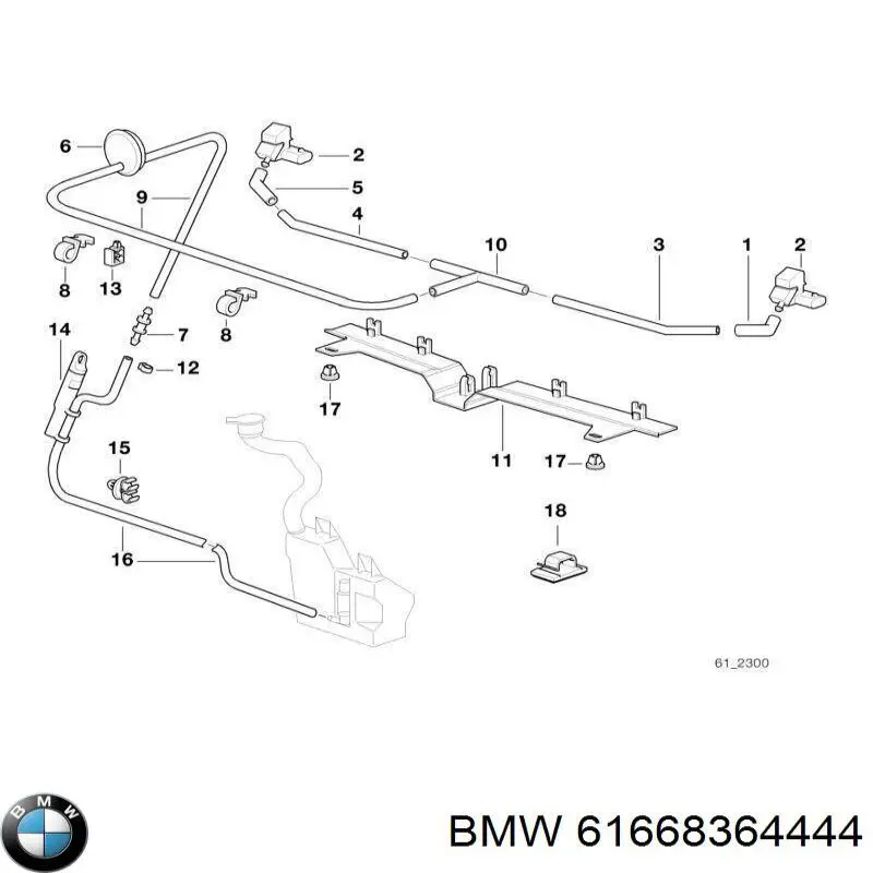 Купить 61668364444 BMW Сопло омывателя лобового стекла