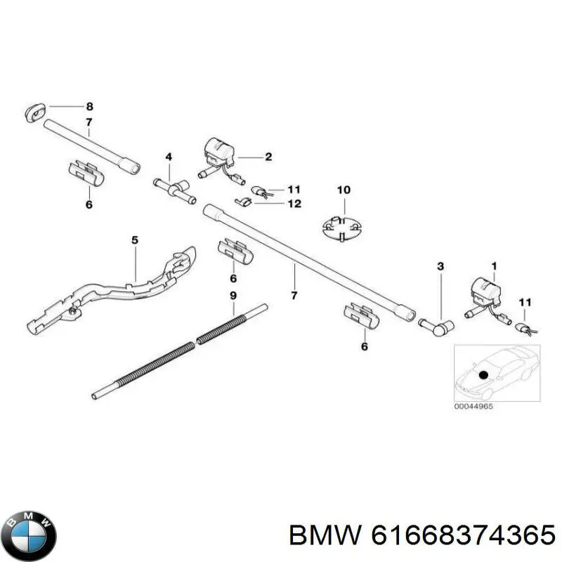 Форсунка омывателя стекла лобового левая на BMW 3 (E46) купить.