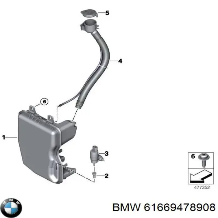 Бачок омывателя 61669478908 BMW