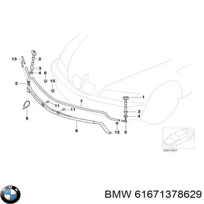 Válvula de retención del lavafaros 61671378629 BMW