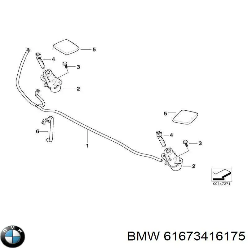 61673416175 BMW placa sobreposta (tampa do espelho de retrovisão esquerdo)