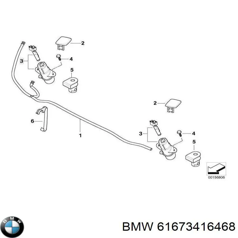 Injetor de fluido para lavador da luz dianteira direita para BMW X3 (E83)