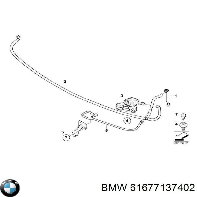 Injetor de fluido para lavador da luz dianteira direita para BMW 7 (E65, E66, E67)