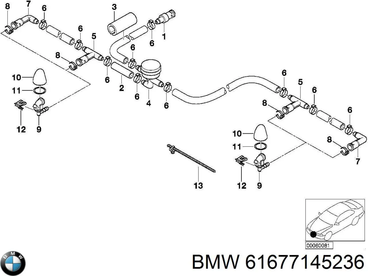 61677145236 BMW placa sobreposta direita do pára-choque dianteiro