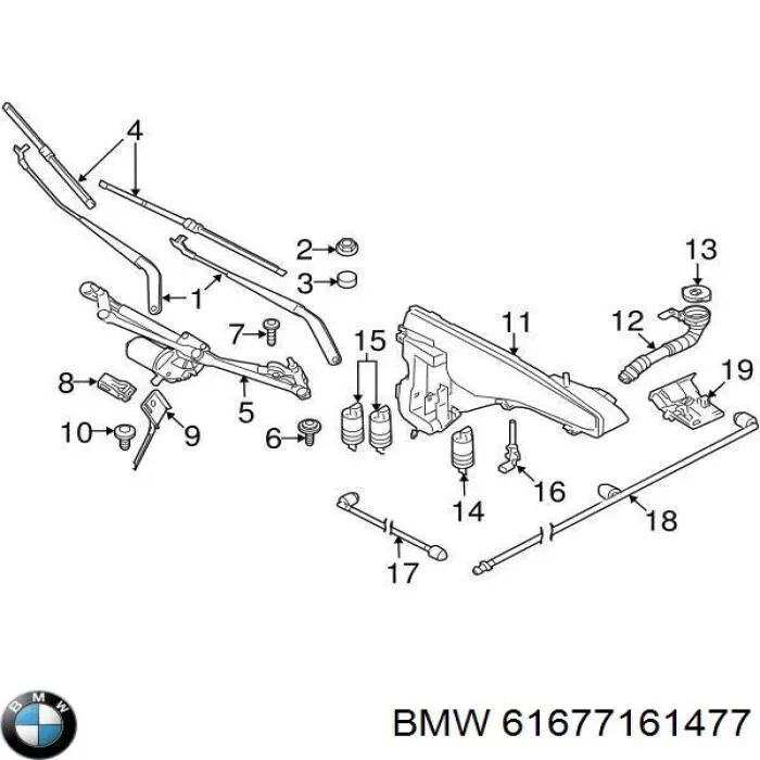 Бачок омывателя лобового стекла BMW X5 внедорожник (E70) (2007 - 2013) цена, от 37.84 USD