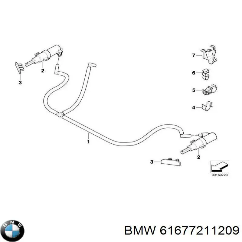 61677211209 BMW placa sobreposta do injetor de fluido para lavador da luz dianteira