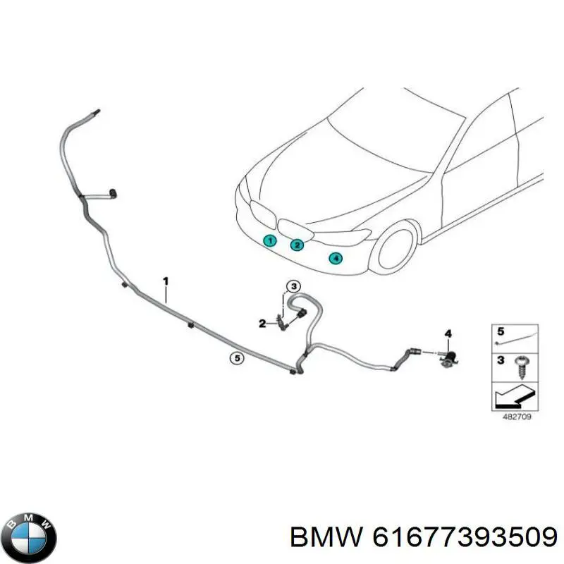 Форсунка омывателя фары передней левой на BMW 5 (G31) купить.